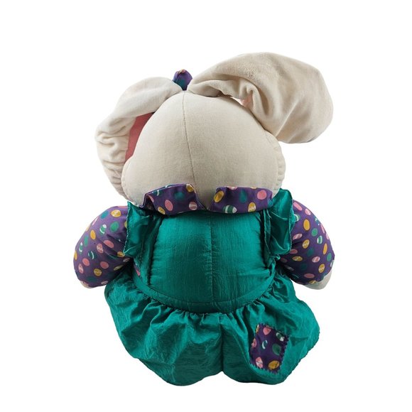 International Silver Bunny Rabbit Plush Parachute Easter Vintage Plastic Eyes - Picture 5 of 9